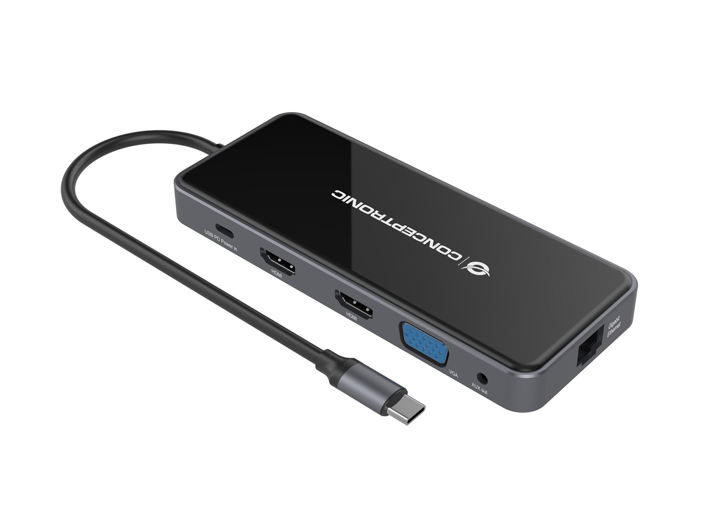 Conceptronic DONN15G laptop dock/port replicator Wired USB 3.2 Gen 1 (3.1 Gen 1) Type-C Grey - Afbeelding 8