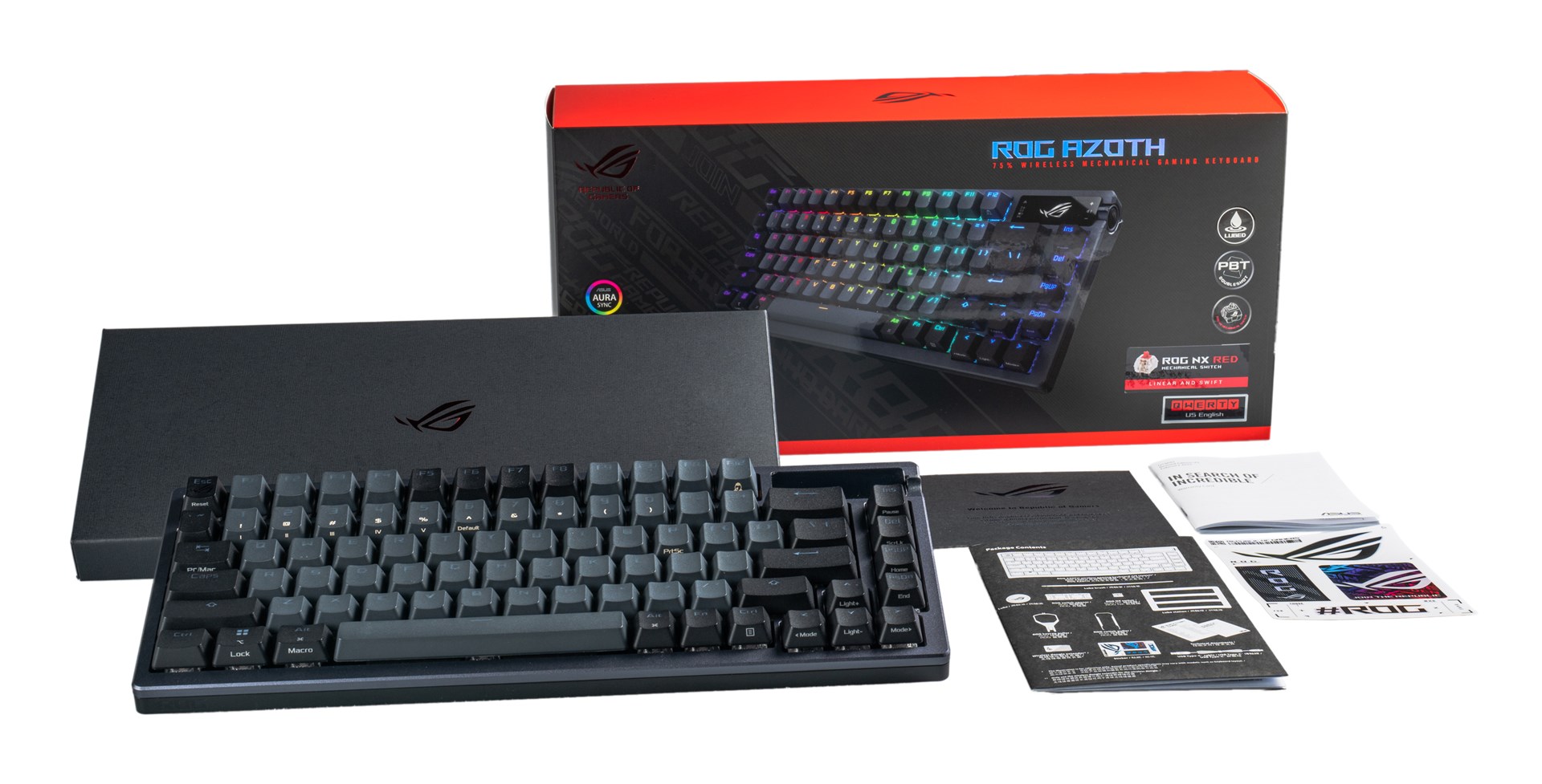 ASUS ROG Azoth keyboard Gaming USB + RF Wireless + Bluetooth QWERTY Black - Afbeelding 4