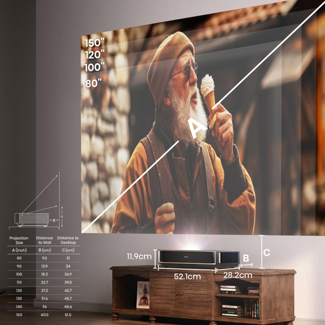 Hisense PT1 Ultra short throw projector UHD 4K (3840x2160) 3D Black - Afbeelding 5