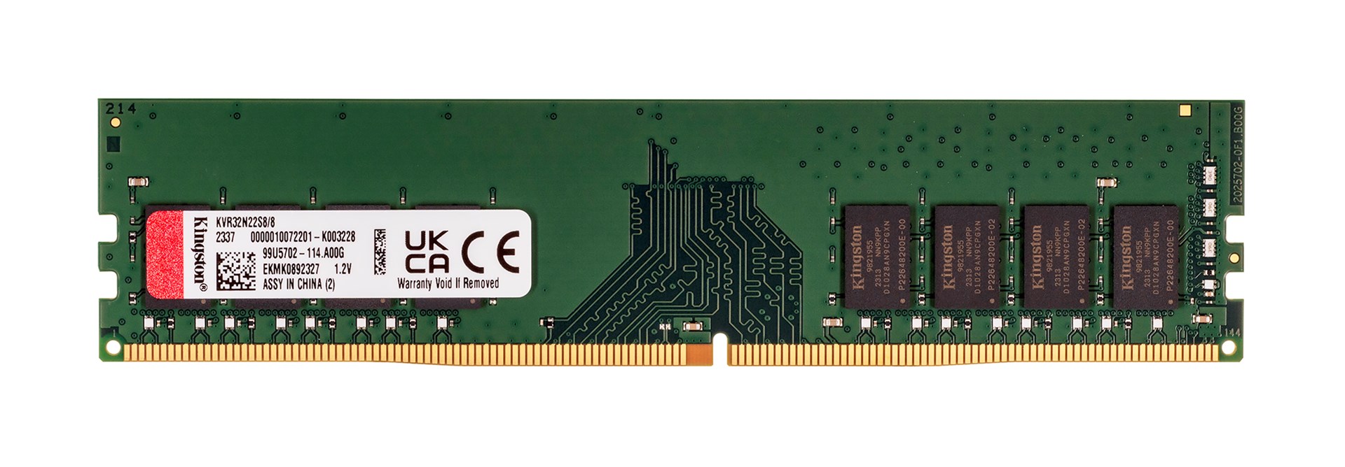 Kingston Technology ValueRAM KVR32N22S8/8 memory module 8 GB 1 x 8 GB DDR4 3200 MHz - Afbeelding 2