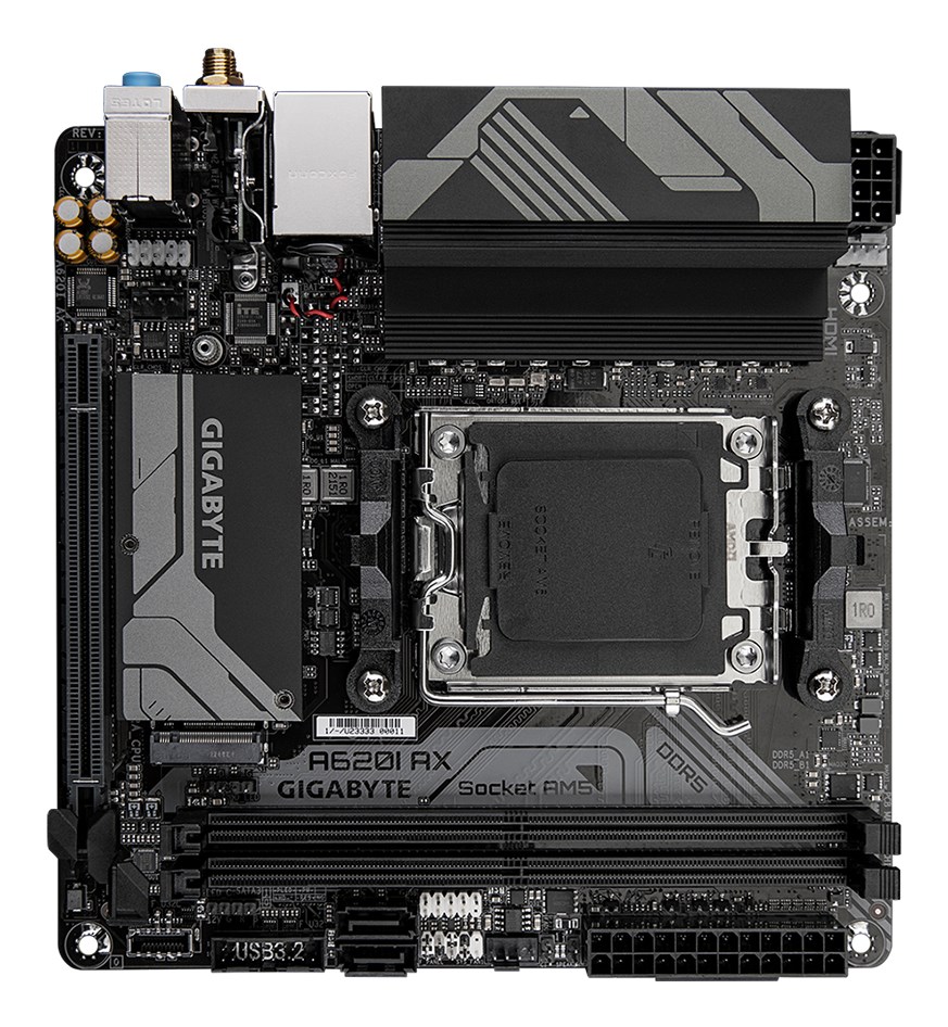 Gigabyte A620I AX 1.0 Processor family AMD Processor socket AM5 DDR5 DIMM Supported hard disk drive interfaces SATA, M.2 Number of SATA connectors 2 - Afbeelding 5