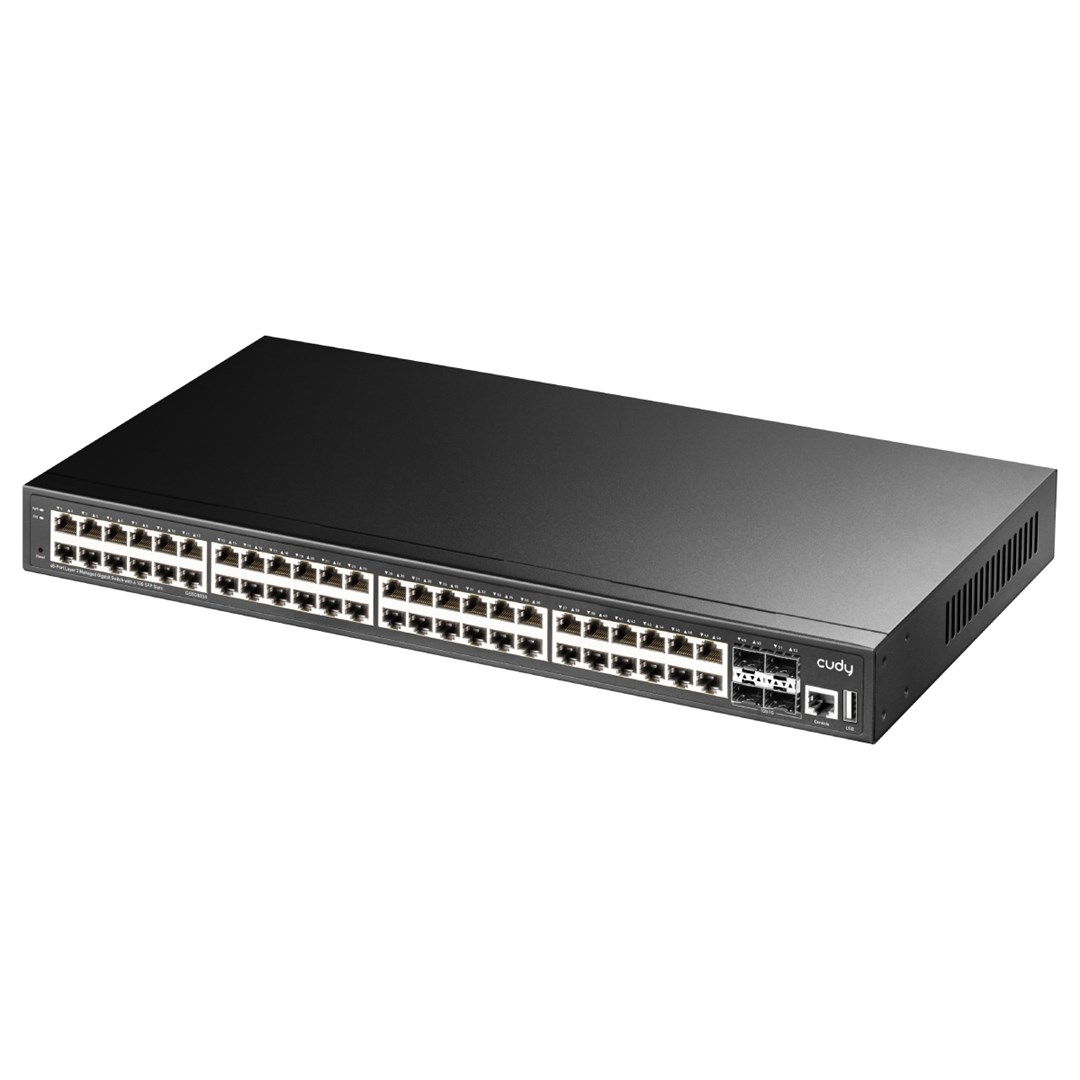 Cudy GS5048S4 network switch Managed L3 Gigabit Ethernet (10/100/1000) Black - Afbeelding 3