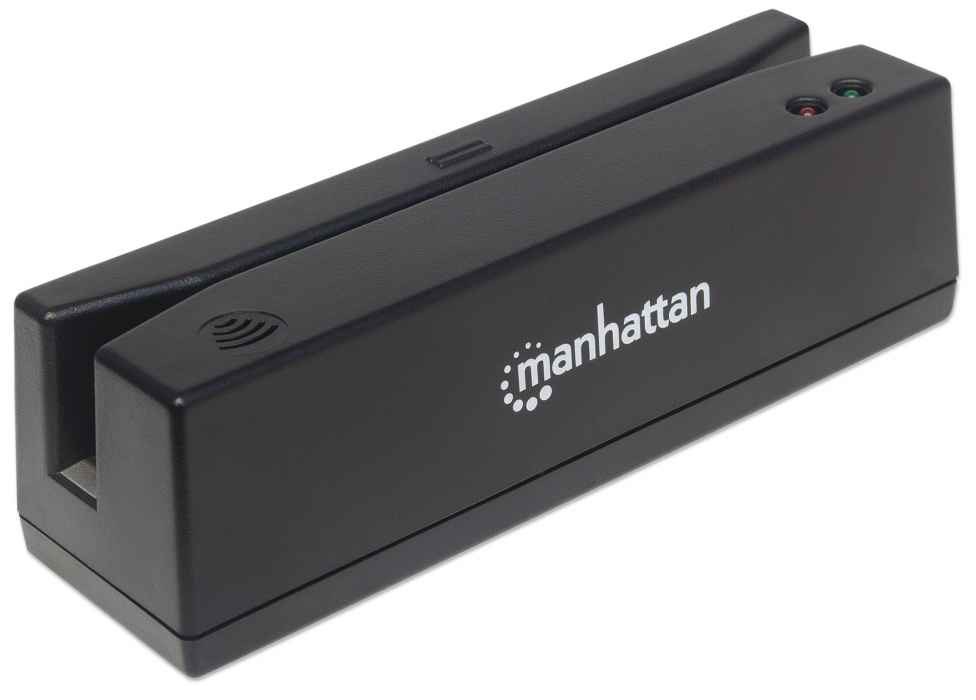 Manhattan USB-A Magnetic Strip Card Reader, Triple Track Reader, Keyboard Wedge Decoder, Cable 1.5m, Black, Three Year Warranty - Afbeelding 2