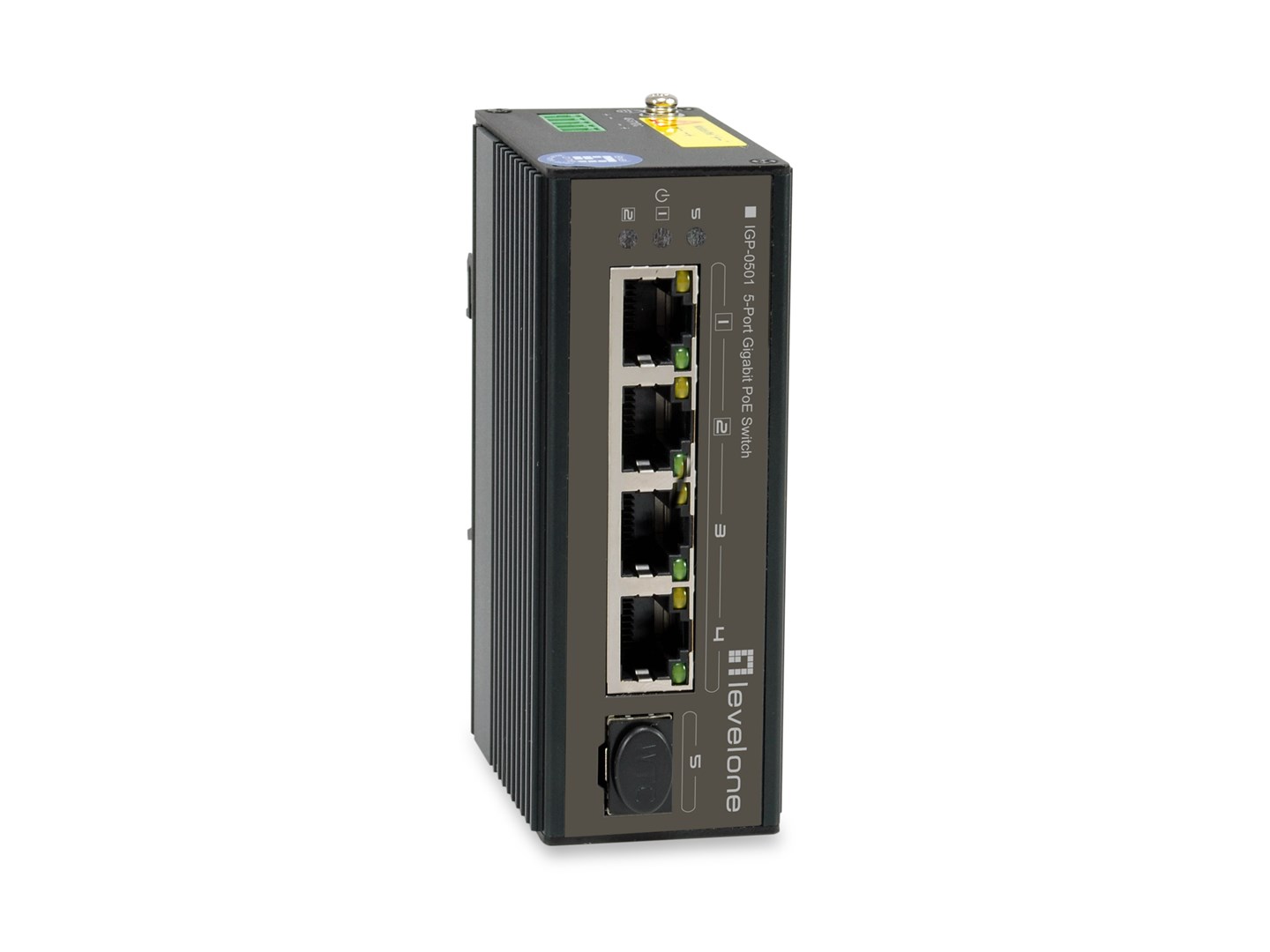 LevelOne 5-Port Gigabit Industrial Switch, DIN-Rail, -30°C to 65°C - Afbeelding 2