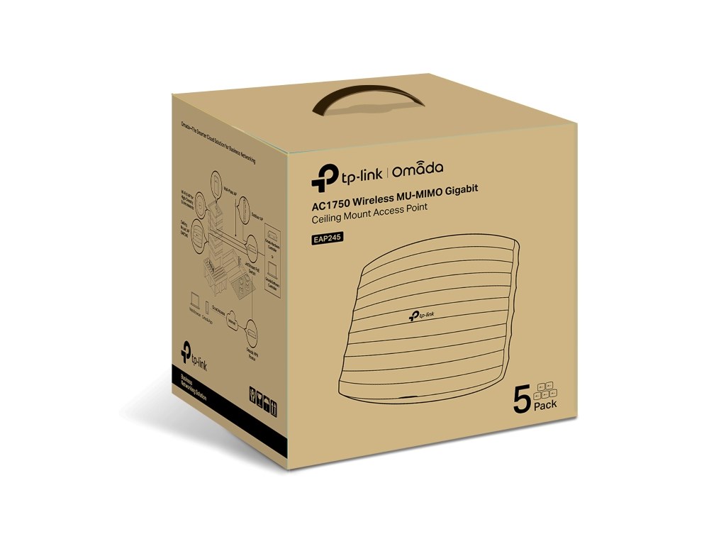 TP-Link Omada EAP245(5-PACK) wireless access point 1750 Mbit/s White Power over Ethernet (PoE) - Afbeelding 6