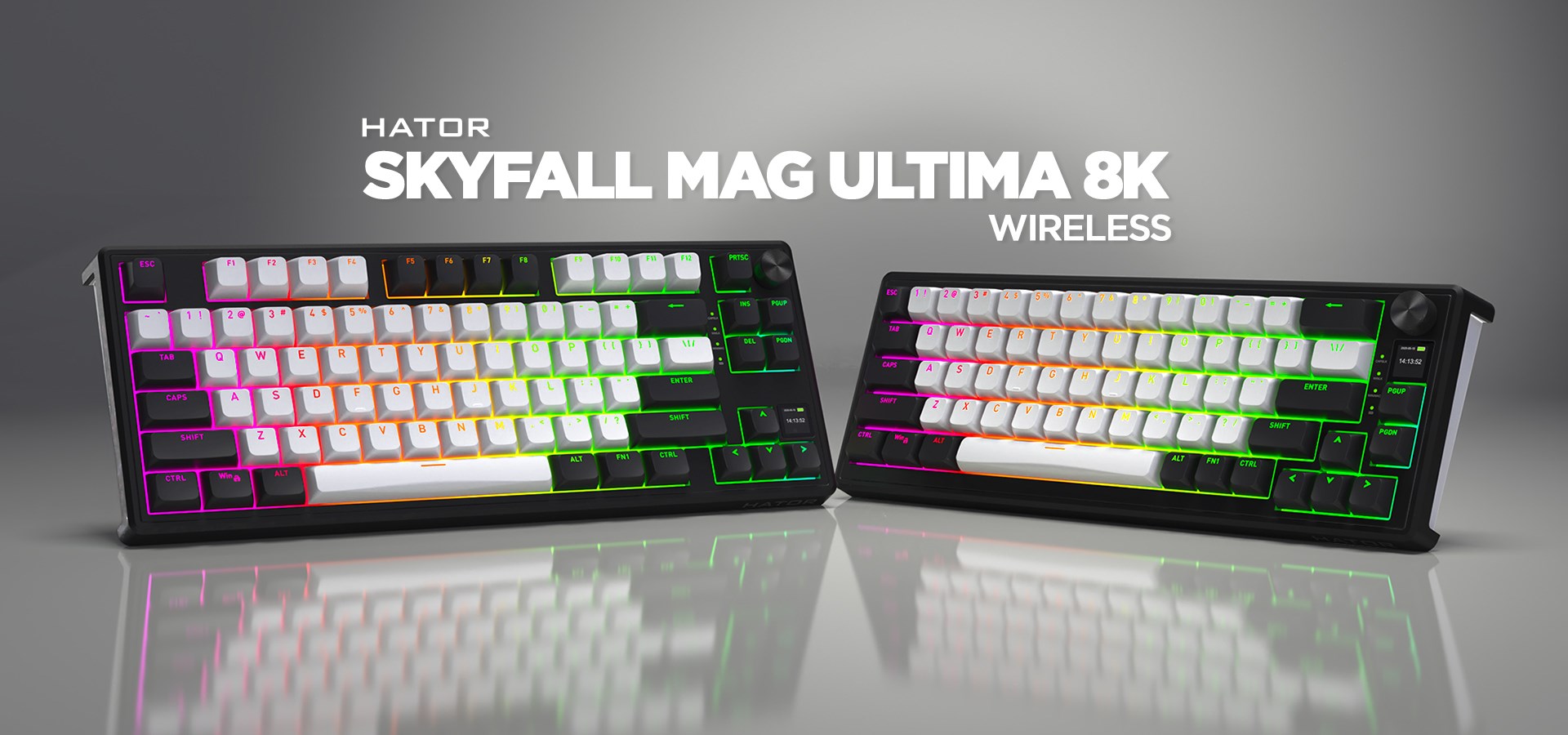 HATOR Skyfall 80 MAG ULTIMA 8K wireless keyboard Gaming USB + RF Wireless + Bluetooth QWERTY US English Black, White - Afbeelding 9