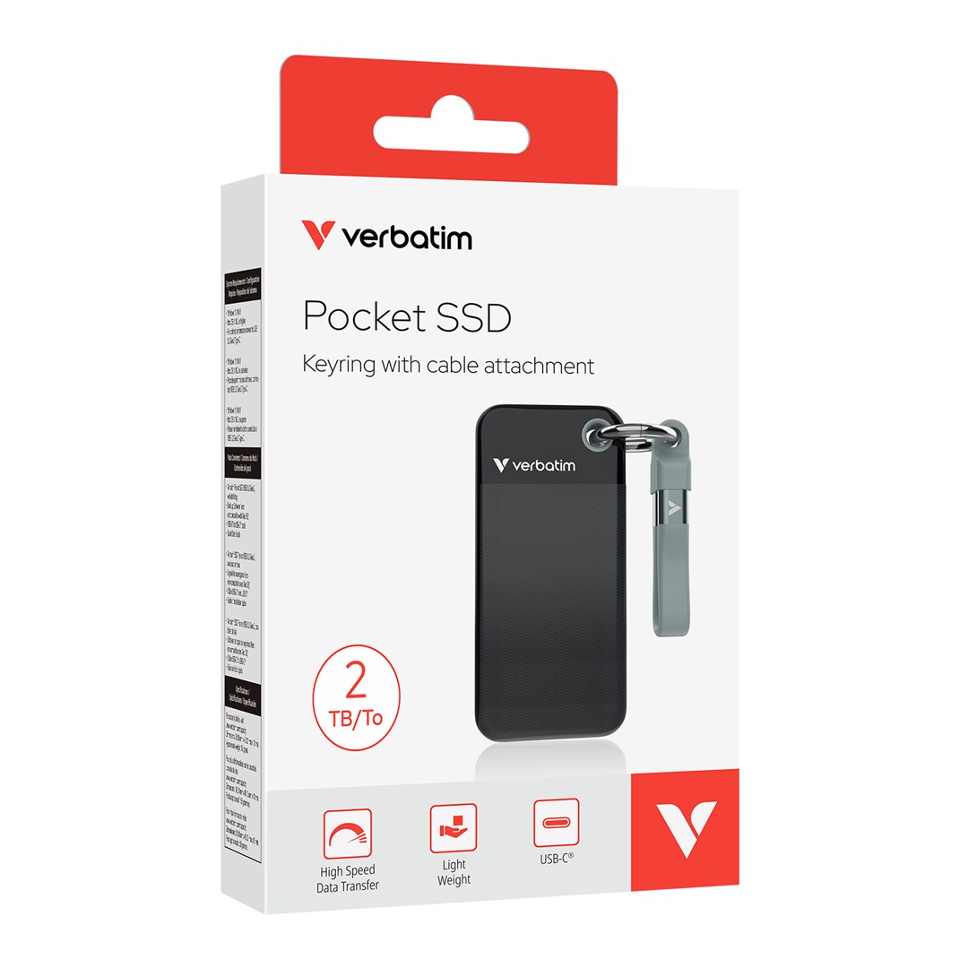 Verbatim Pocket SSD USB 3.2 Gen 2 2TB Black/Grey - Afbeelding 3