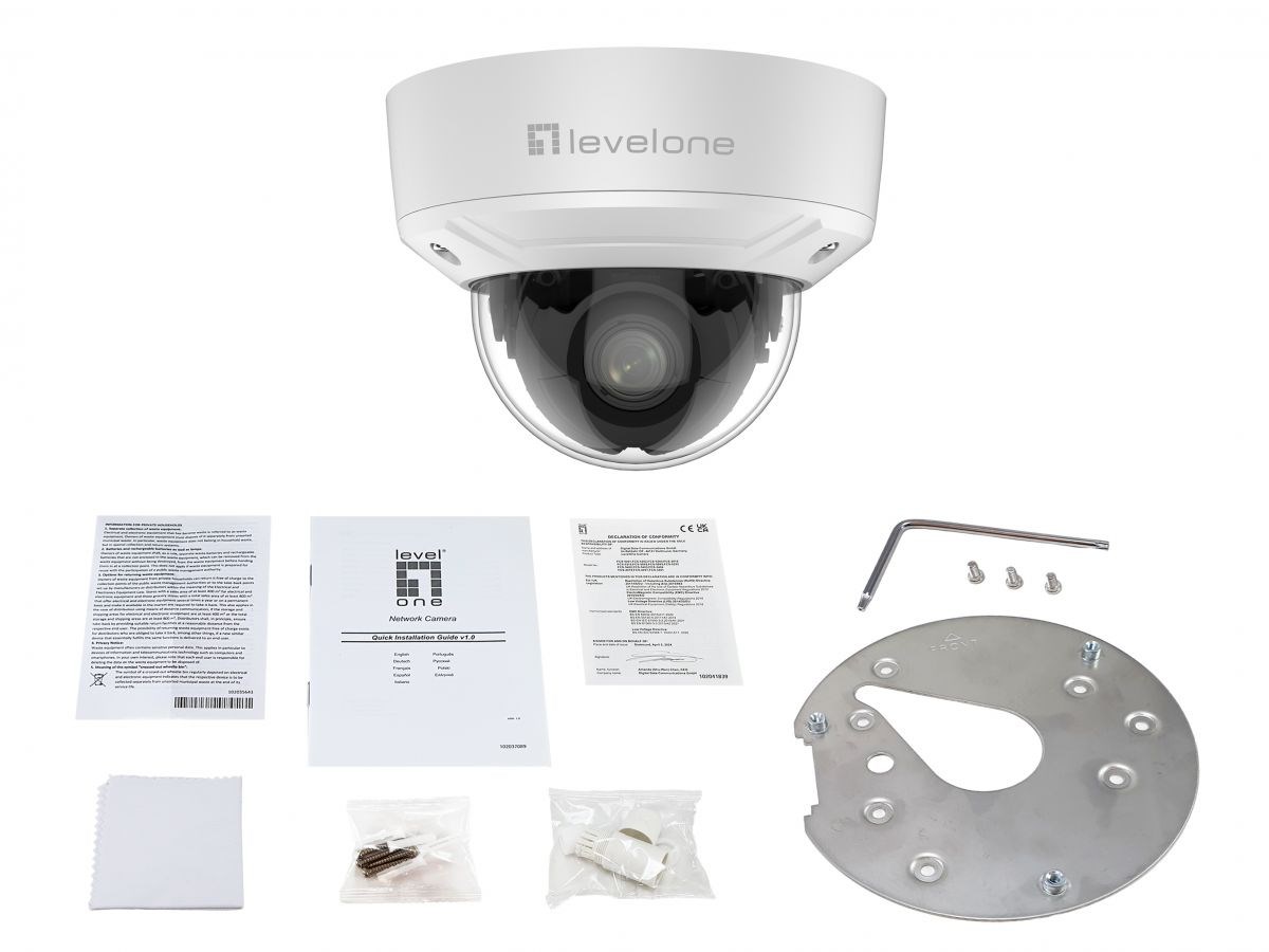 LevelOne GEMINI Zoom IP Camera, 2-MP, 4x Zoom, H.265,INDOOR/OUTDOOR - Afbeelding 3