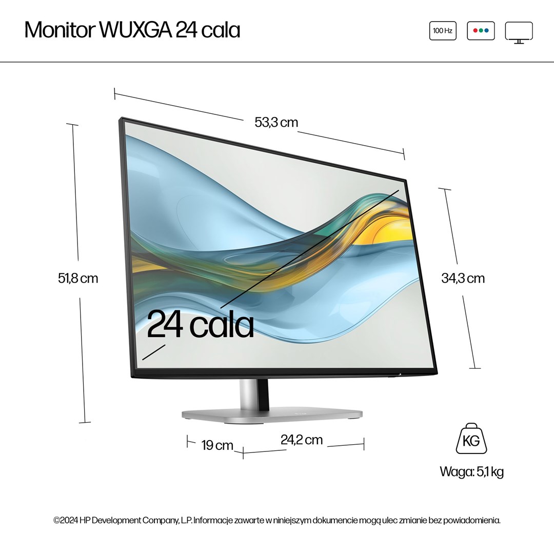 HP Series 5 Pro 24 inch WUXGA Monitor - 524pn - Afbeelding 9