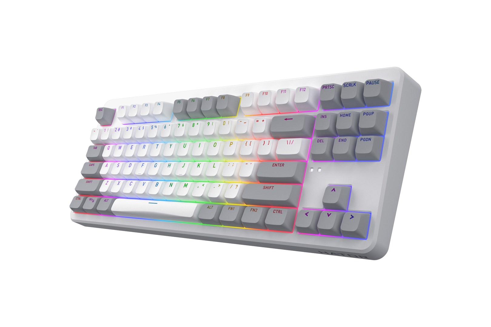 HATOR Rockfall 3 TKL Wireless, white, QMK/VIA, OMA profile white-black keycaps Keyboard - linear mechanical hotswap switches - US - ANSI Layout - Afbeelding 3