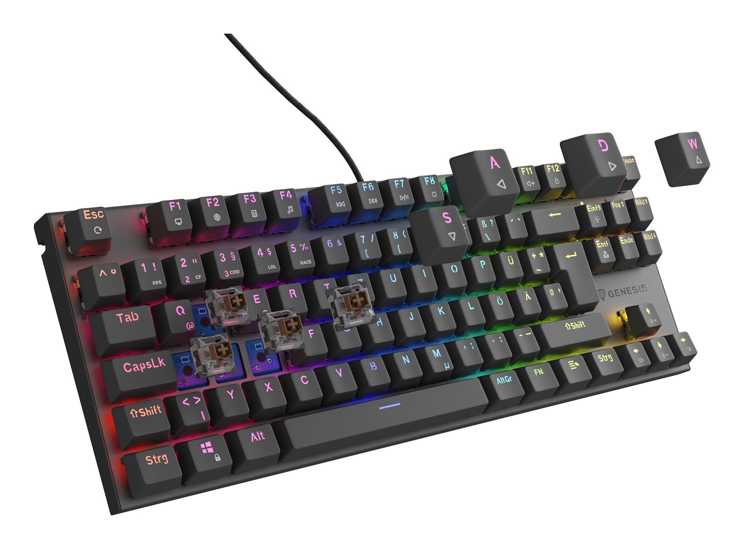 GENESIS Thor 303 TKL keyboard Gaming USB QWERTZ German Black - Afbeelding 8