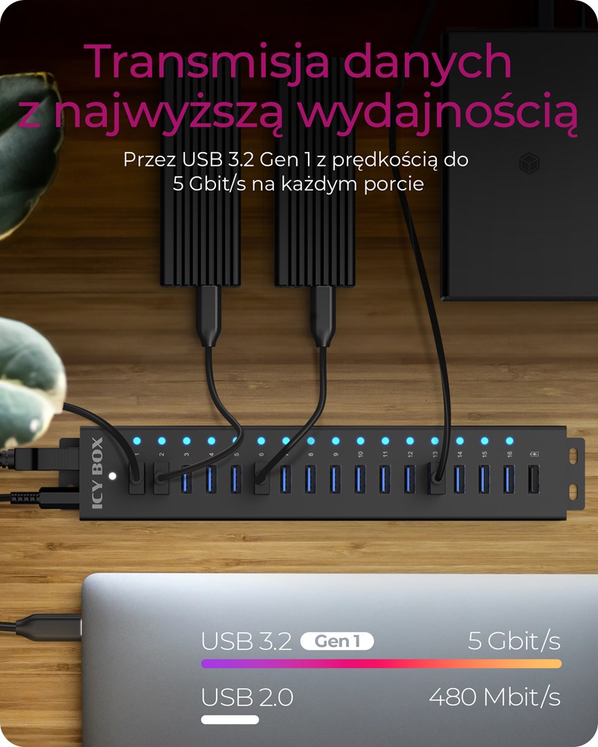 ICY BOX 17-Port Hub with USB 3.2 Gen 1 Type-A interface - Afbeelding 6