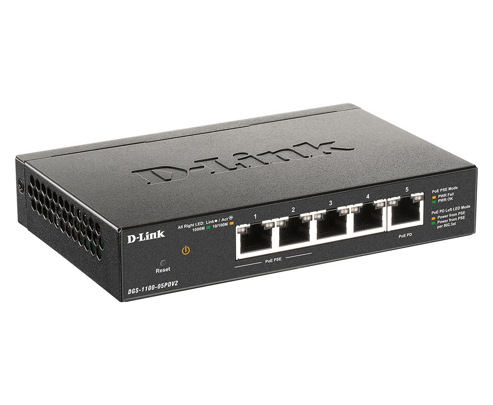 D-Link 5-Port Gigabit PoE Smart Managed Switch with 1 PD port - Afbeelding 3
