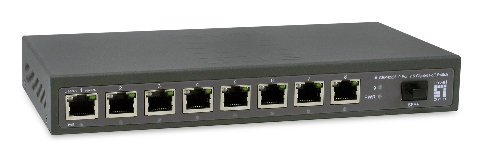 LevelOne GEP-0925 network switch Unmanaged 2.5G Ethernet (100/1000/2500) Power over Ethernet (PoE) Black