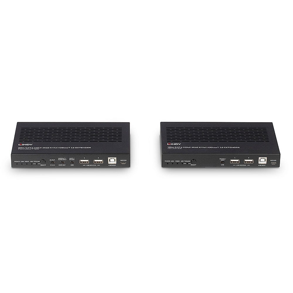 Lindy 100m Cat.6A HDMI 4K60, Audio, IR and RS-232 HDBaseT 3.0 KVM Extender - Afbeelding 3