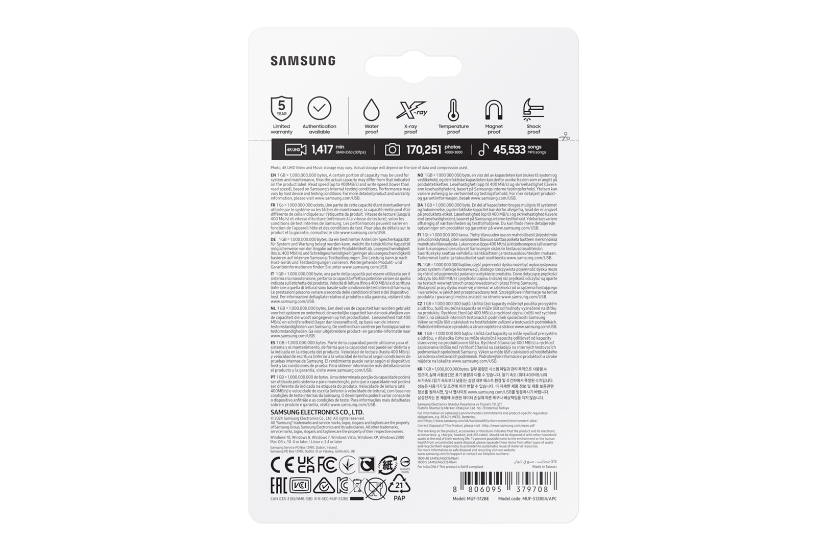 Samsung MUF-512BE USB flash drive 512 GB USB Type-A 3.2 Gen 1 (3.1 Gen 1) Grey - Afbeelding 8