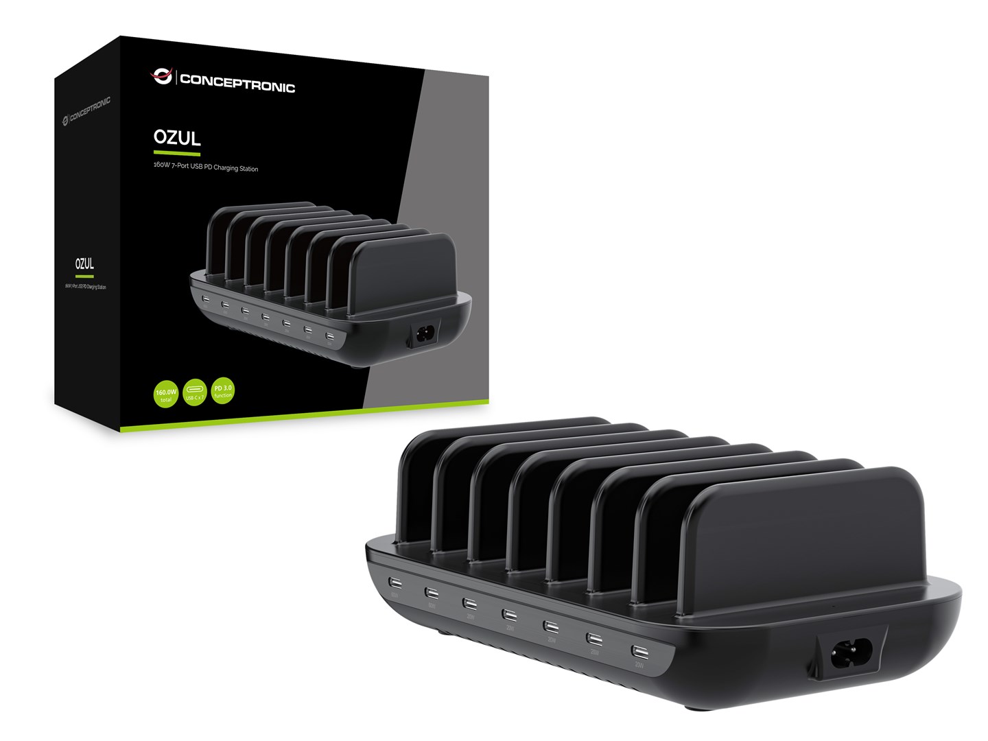 Charger 7Port 7xUSB-C Multi 160WPD3.0 bk - Afbeelding 5