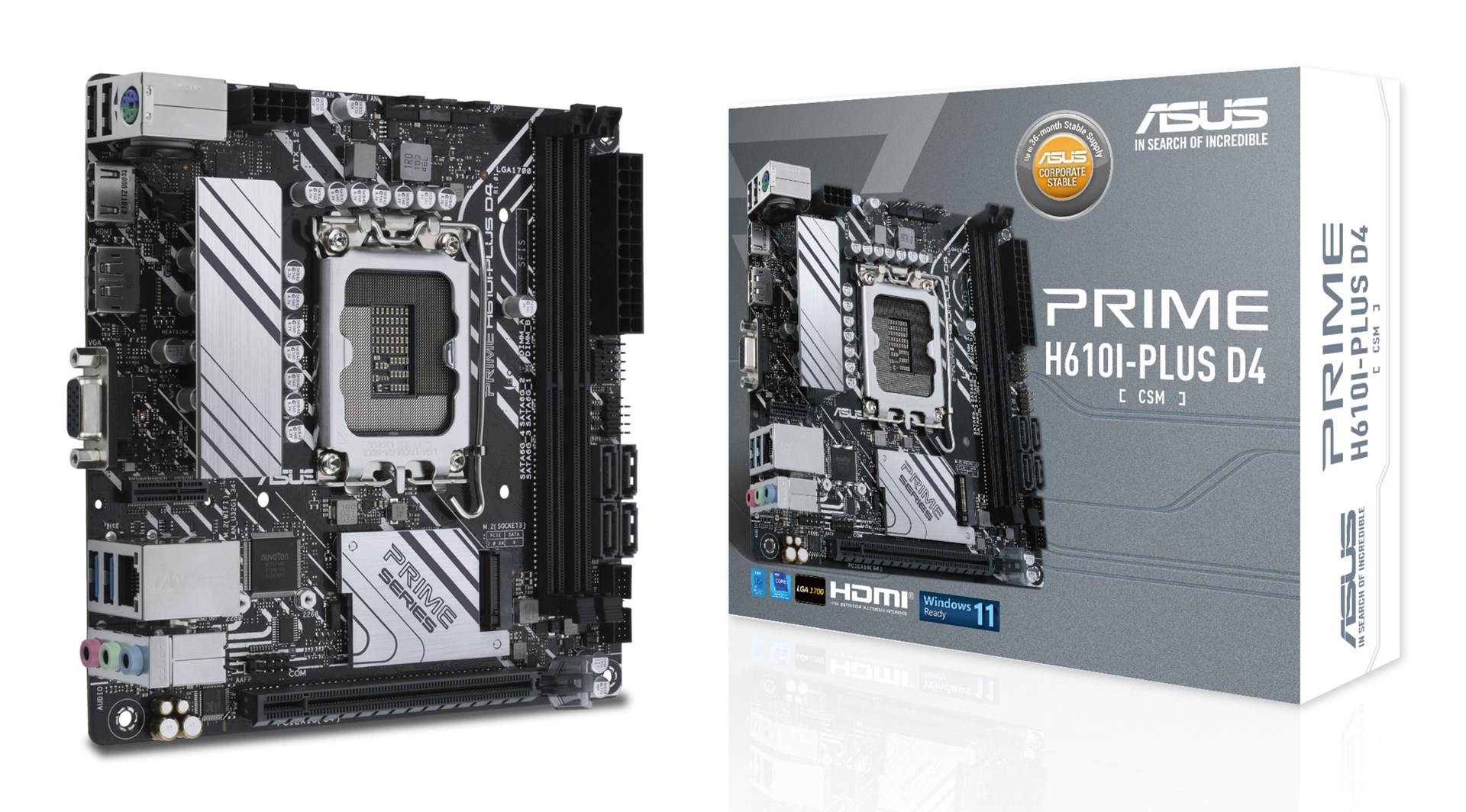 ASUS PRIME H610I-PLUS D4-CSM Intel H610 LGA 1700 mini ITX