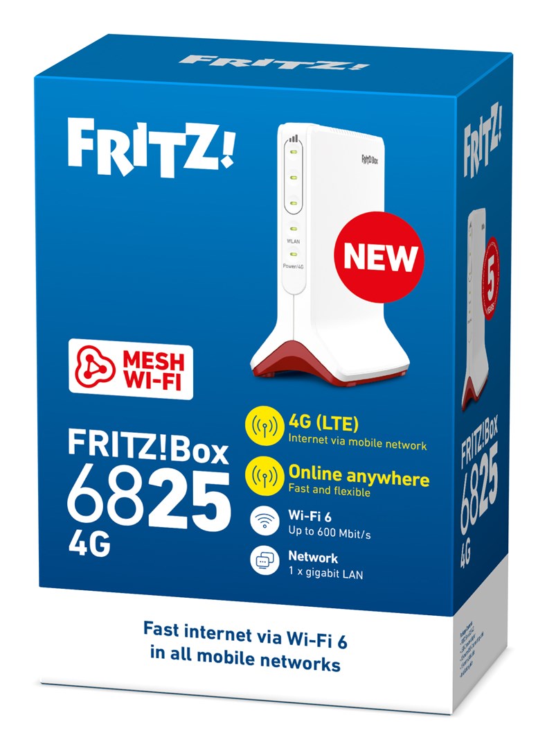 Box FRITZ! 6825 4G wireless router Gigabit Ethernet Single-band (2.4 GHz) White - Afbeelding 4