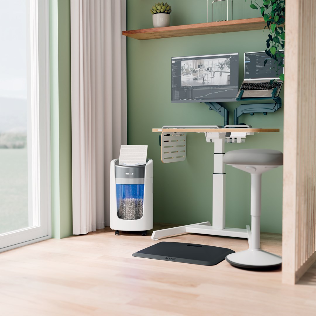 Leitz IQ OptiMax Home Office 225 Micro Cut Paper Shredder Security P5 15L - White - Afbeelding 4