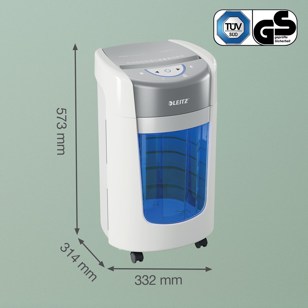 Leitz IQ OptiMax Home Office 225 Micro Cut Paper Shredder Security P5 15L - White - Afbeelding 7