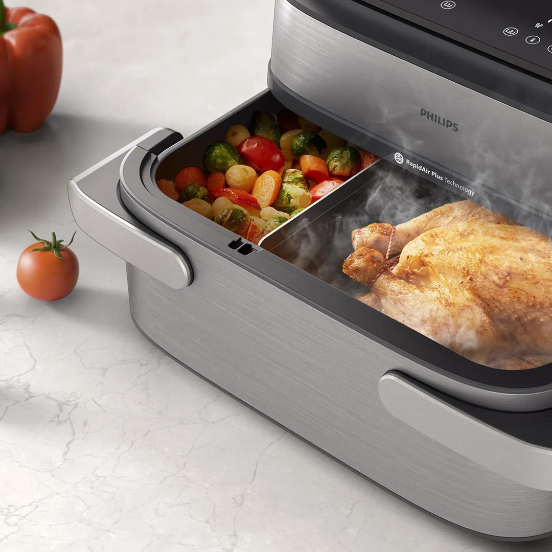 Philips 5000 series NA565/02 fryer Double 9.5 L Stand-alone 2750 W Hot air fryer Black, Silver, Stainless steel - Afbeelding 2