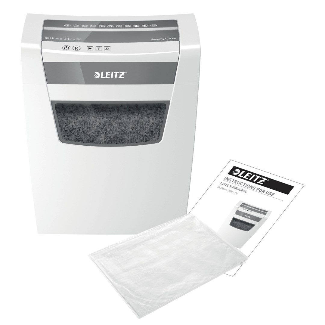 Leitz IQ Home Office P-4 paper shredder Particle-cut shredding 22 cm White - Afbeelding 7