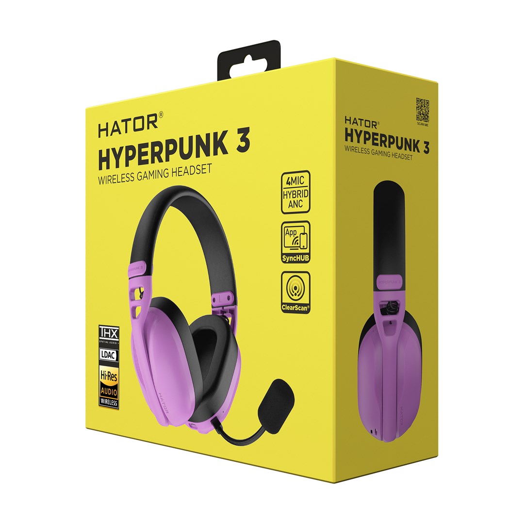 HATOR Hyperpunk 3 Wireless Headset Wired & Wireless Head-band Gaming USB Type-C / USB Type-A Bluetooth Violet - Afbeelding 10