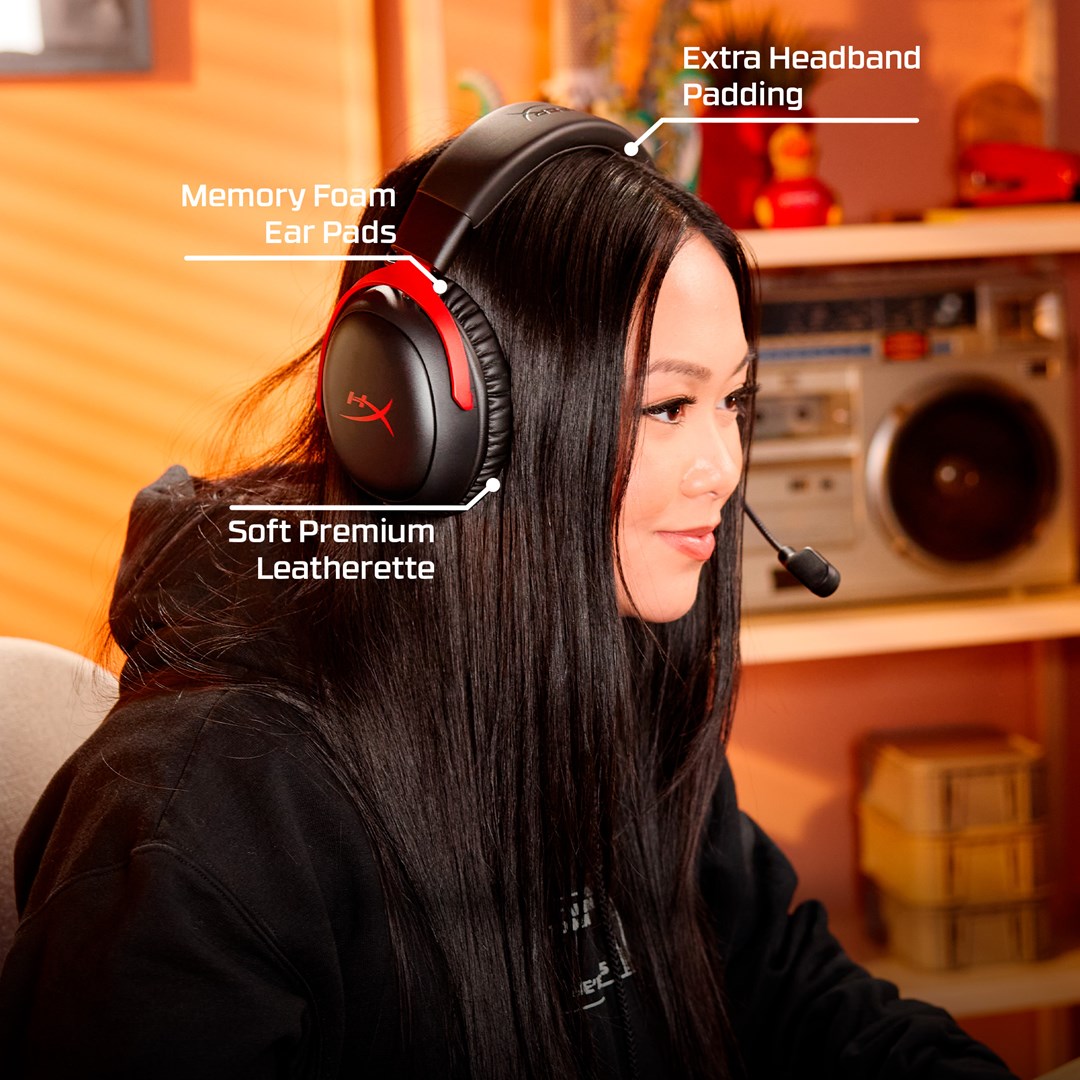 HyperX Cloud III S Wireless - Gaming Headset (Black-Red) - Afbeelding 10