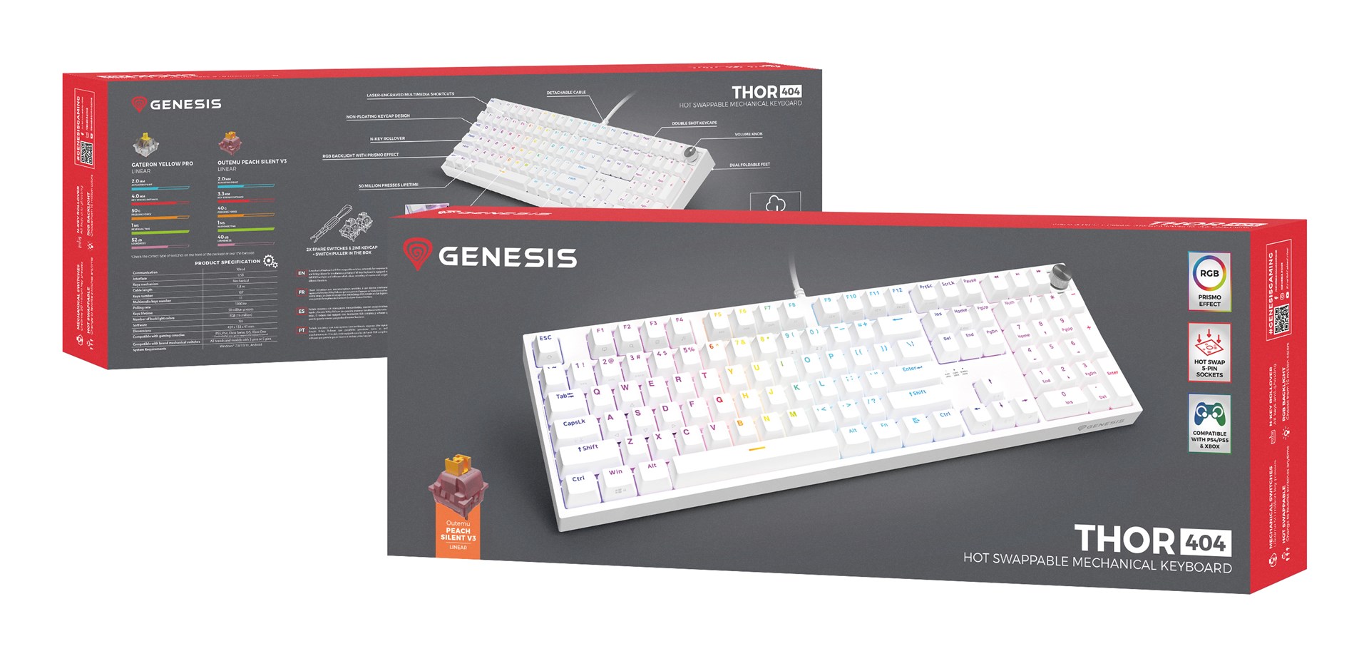GENESIS NKG-2300 keyboard Universal USB QWERTY English White - Afbeelding 10