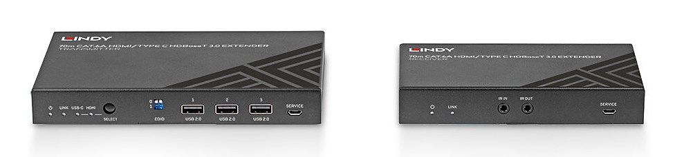 Lindy 70m Cat.6A HDMI 4K60 & Type C HDBaseT 3.0 KVM Extender - Afbeelding 4