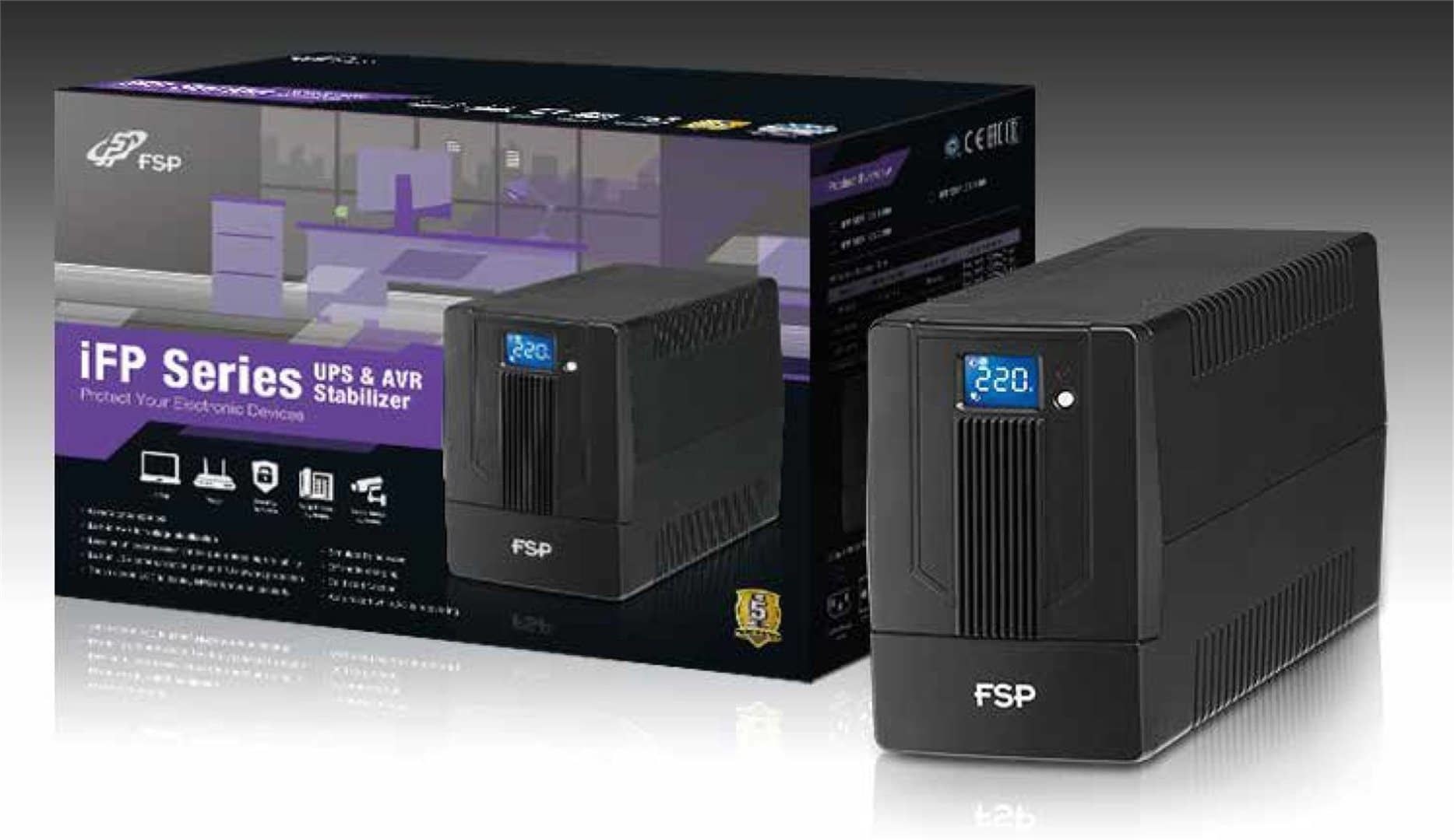 FSP iFP 1500 uninterruptible power supply (UPS) Line-Interactive 1.5 kVA 900 W 2 AC outlet(s) - Afbeelding 6
