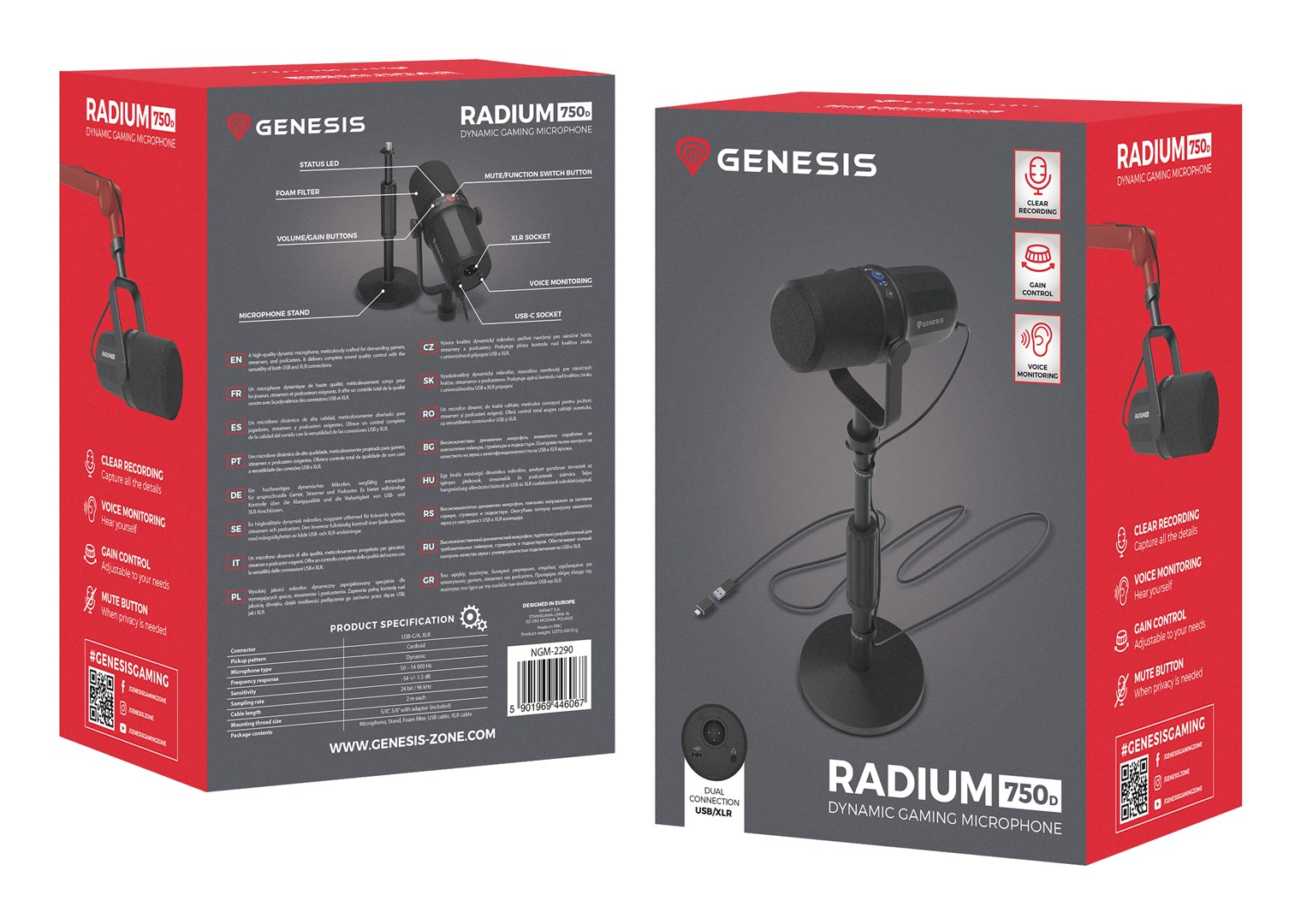 GENESIS RADIUM 750D Black PC microphone - Afbeelding 8