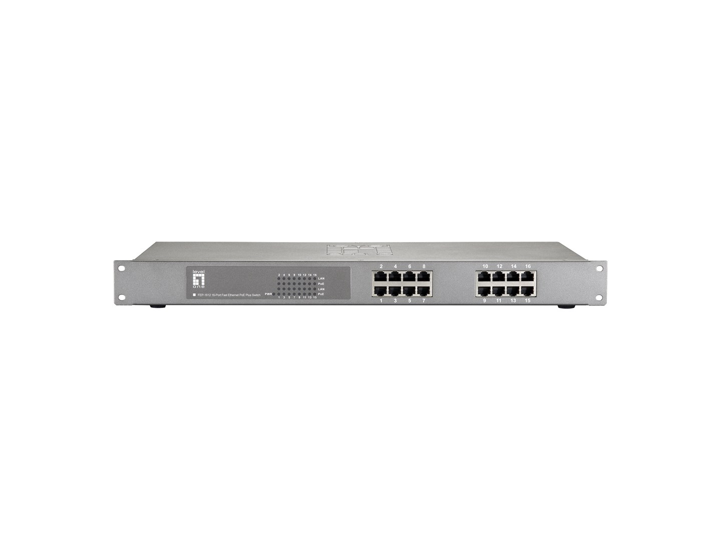 LevelOne 16-Port Fast Ethernet PoE Switch, 802.3at/af PoE, 500W - Afbeelding 3
