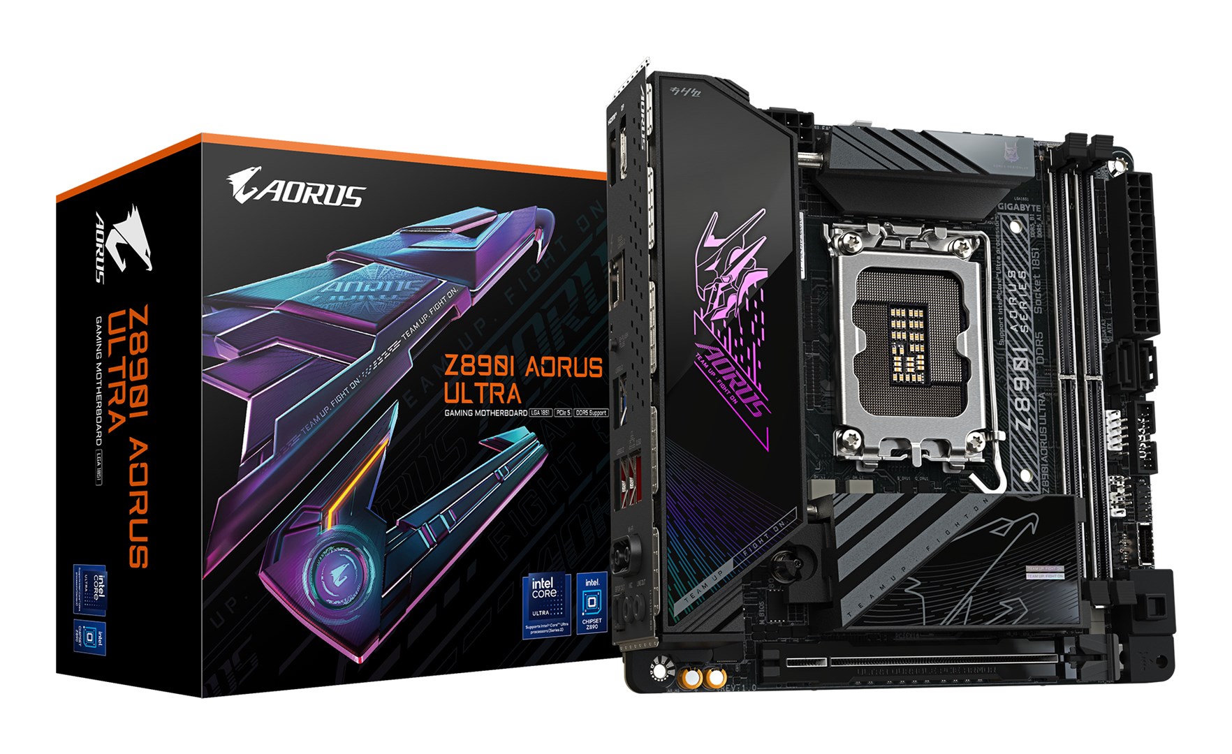 GIGABYTE Z890I AORUS ULTRA Motherboard - Supports Intel Core Ultra (Series 2) CPUs, 8+1+2 phases VRM, up to 8800MHz DDR5 (OC), 1xPCIe 5.0 + 1xPCIe 4.0, Wi-Fi 7, 2.5GbE LAN, Thunderbolt 4