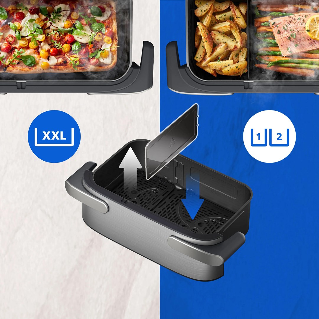 Philips 5000 series NA565/02 fryer Double 9.5 L Stand-alone 2750 W Hot air fryer Black, Silver, Stainless steel - Afbeelding 5