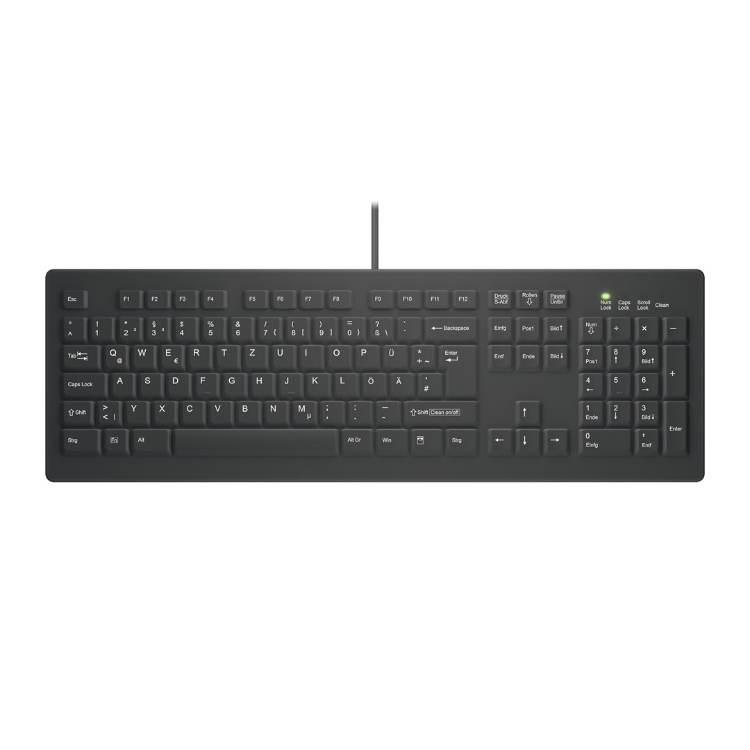 Contour Design Active Key Contour ClassicClean Medical Keyboard Removable Cover Full-Size Wired Black DE C8100