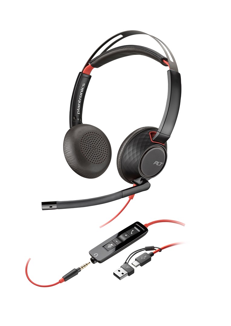 HP Poly Blackwire 5220 Stereo USB-C Headset +3.5mm Plug +USB-C/A Adapter (Bulk) - Afbeelding 5