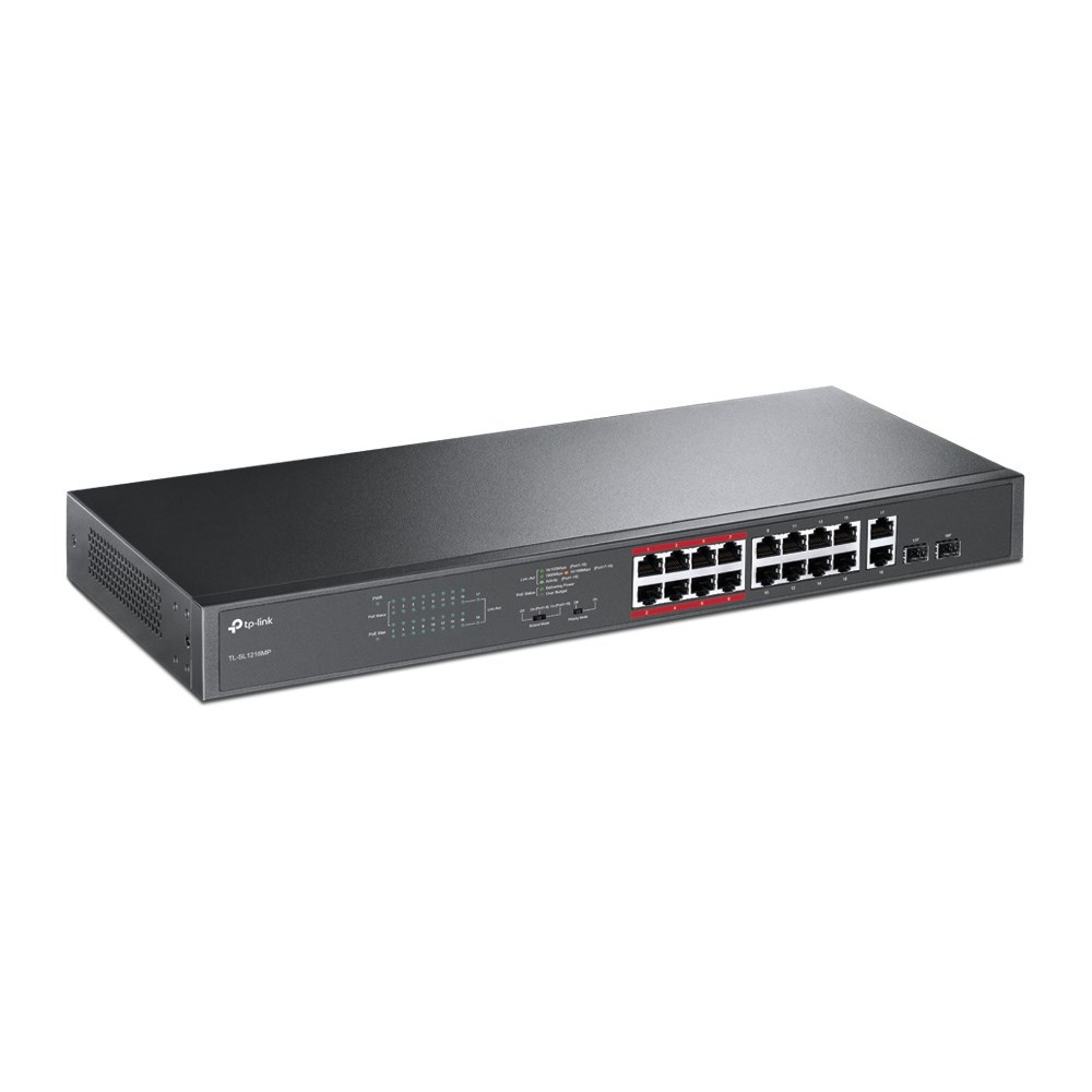 TP-Link 16-Port 10/100Mbps + 2-Port Gigabit Unmanaged PoE Switch - Afbeelding 2