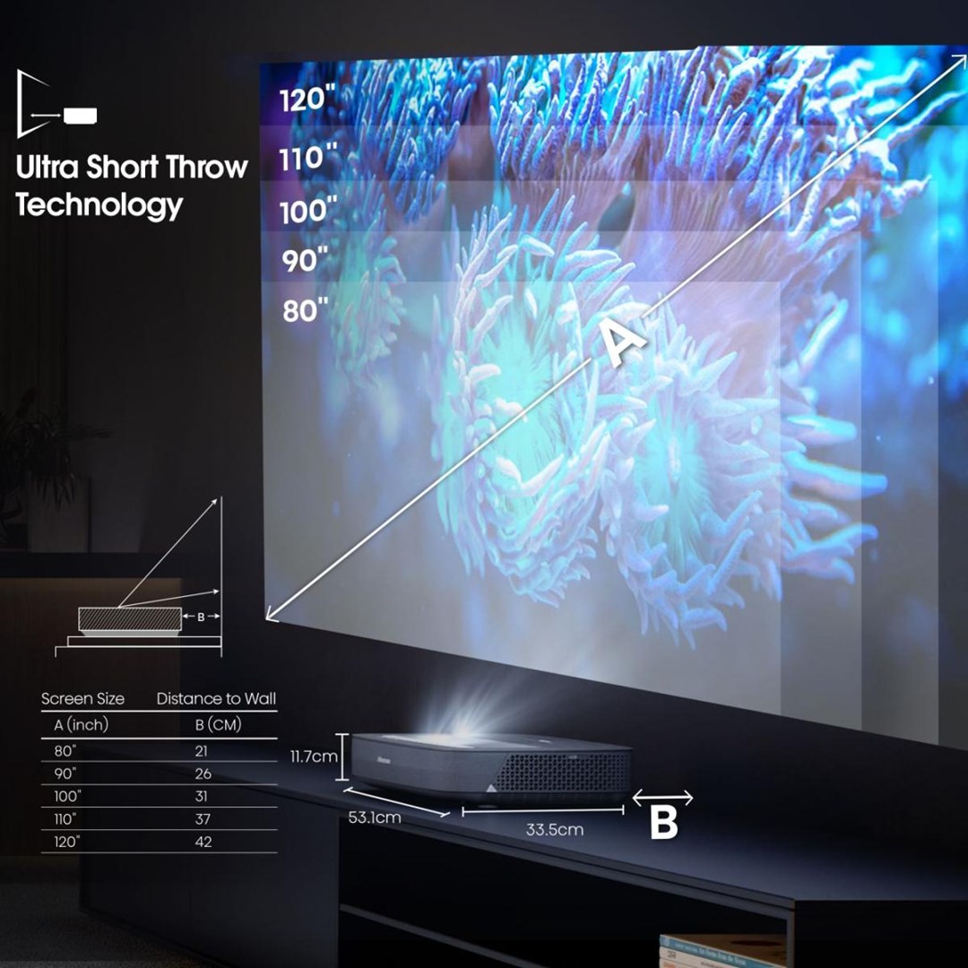 Hisense PL1SE Ultra-Short-Throw Projector 2100 ANS - Afbeelding 2