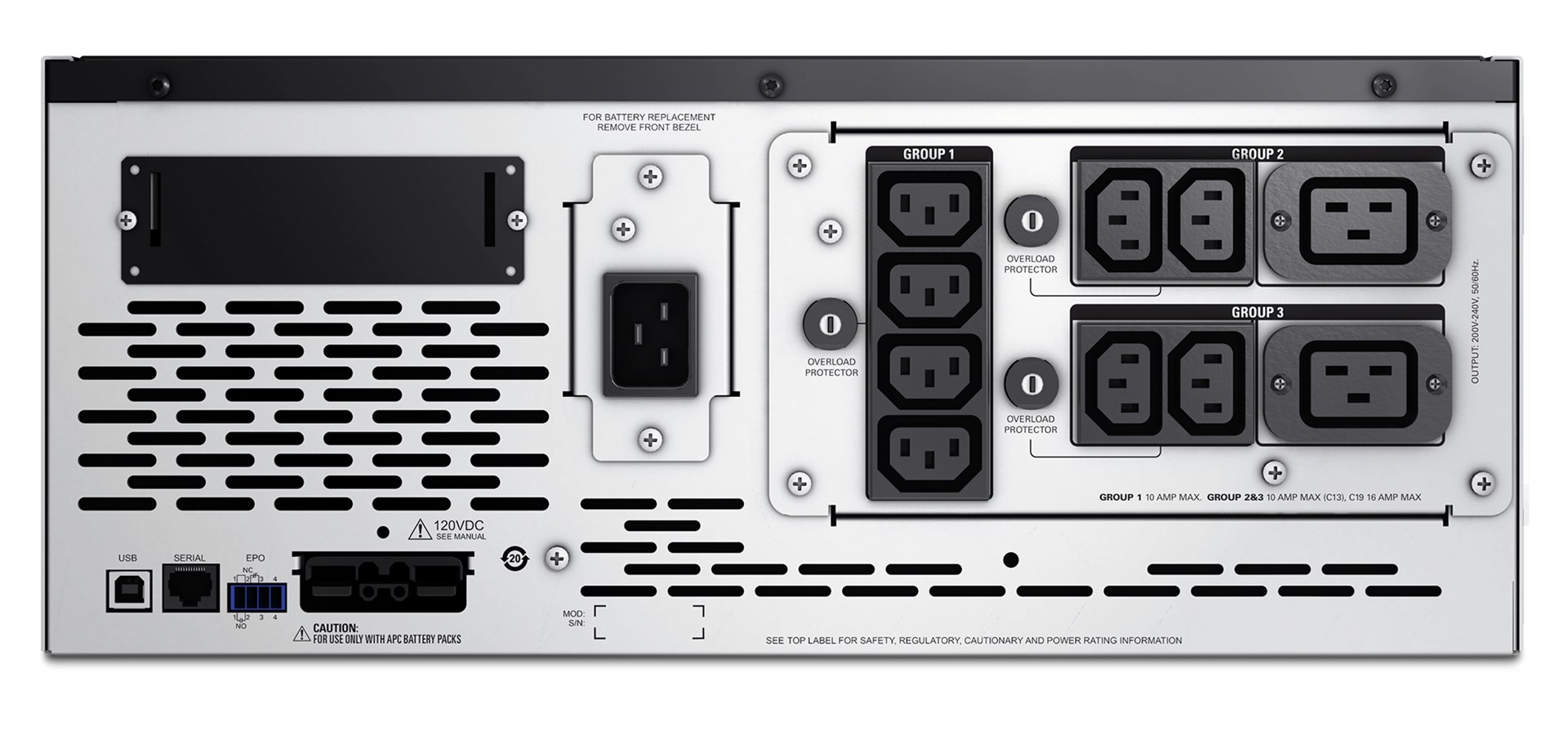 APC Smart-UPS X SMX3000HV - 3000VA, 8x C13 + 2x C19 outlet, USB, expandable runtime, short depth - Afbeelding 4