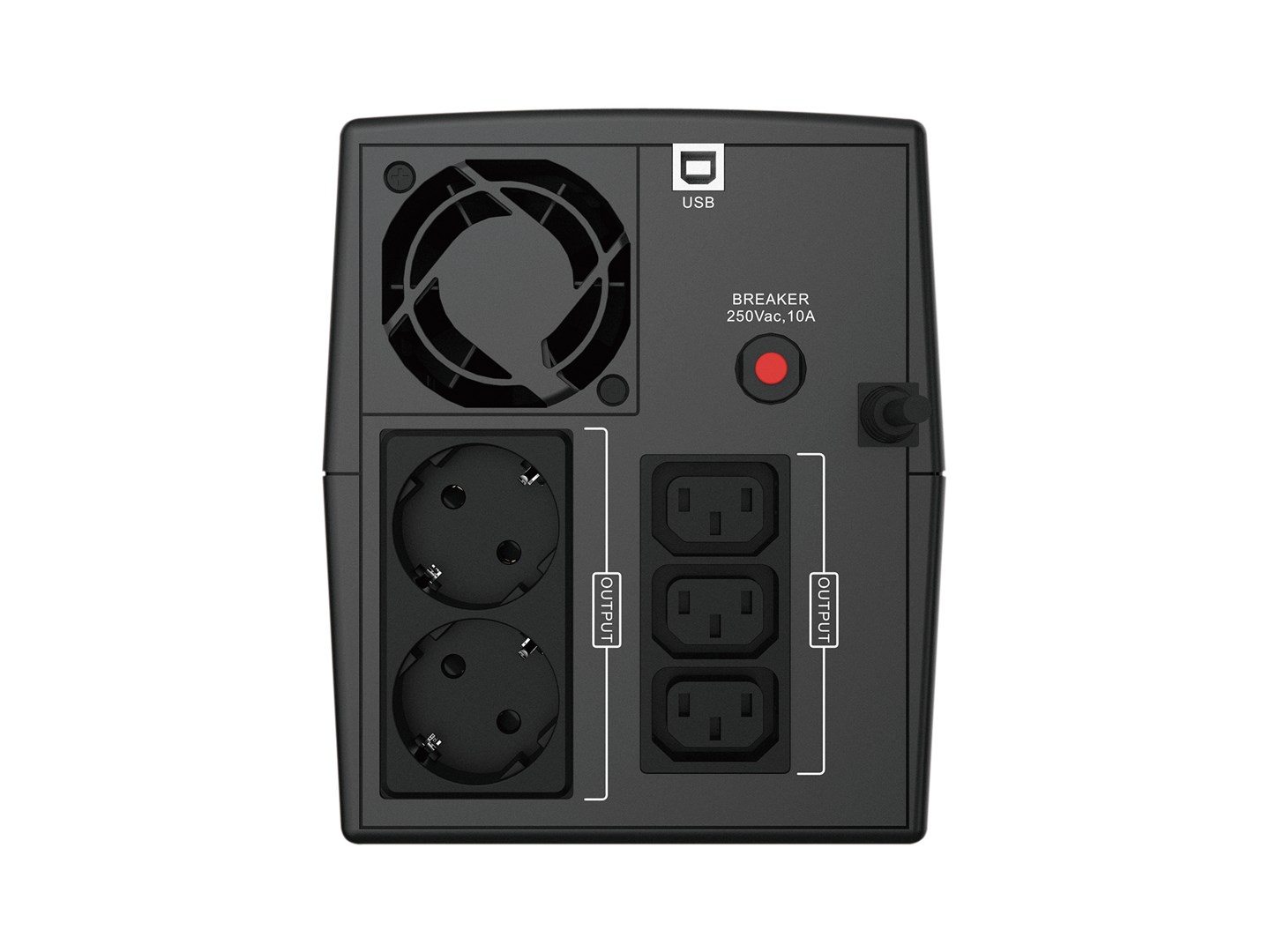 Conceptronic ZEUS 1200VA 720W UPS, IEC + schuko socket - Afbeelding 5