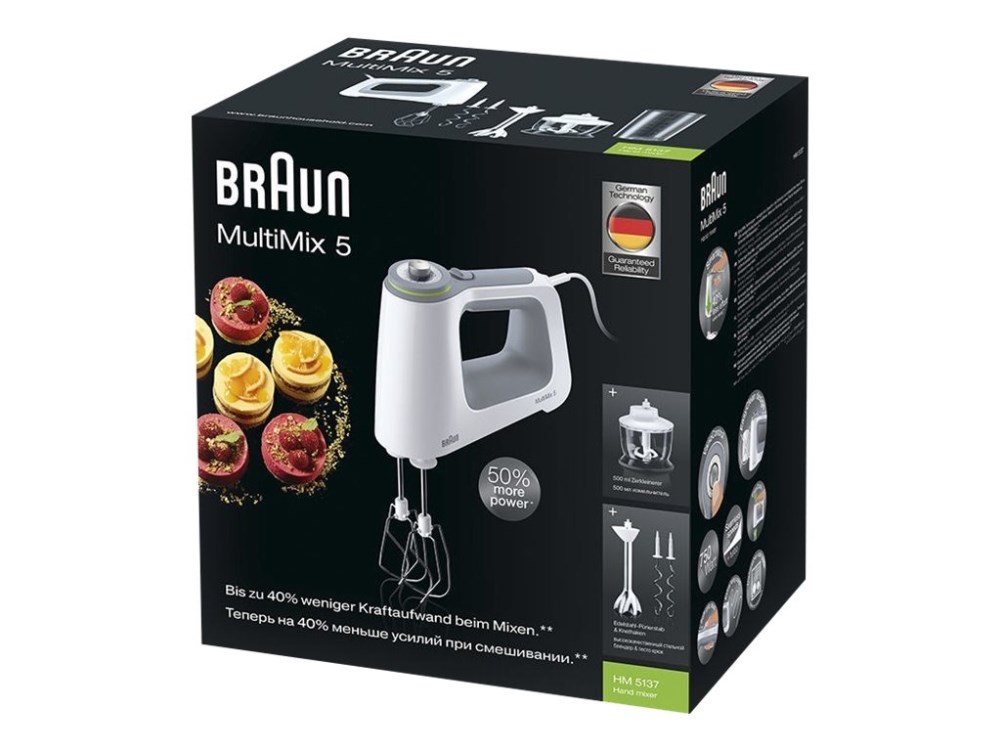 BRAUN MultiMix 5 Hand Mixer HM 5137WH, 750W - Afbeelding 7