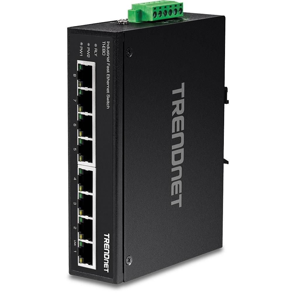 Trendnet TI-E80 network switch Unmanaged Fast Ethernet (10/100) Black - Afbeelding 2