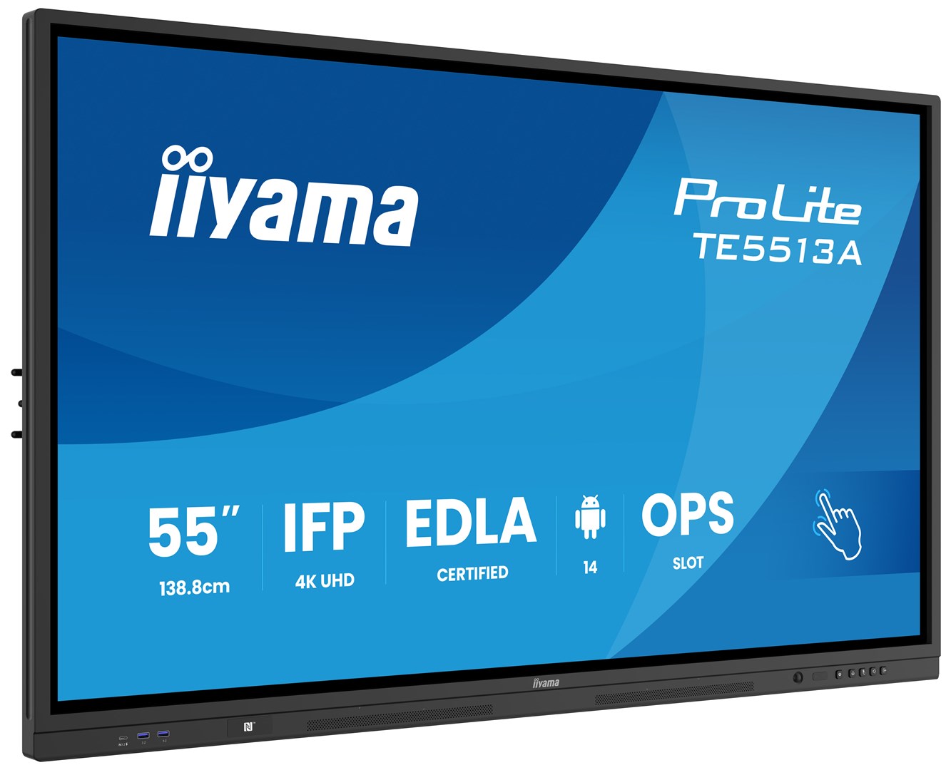 iiyama TE5513A-B2AG Signage Display Interactive flat panel 138.7 cm (54.6") Wi-Fi 500 cd/m² 4K Ultra HD Black Touchscreen Built-in processor Android 24/7 - Afbeelding 2