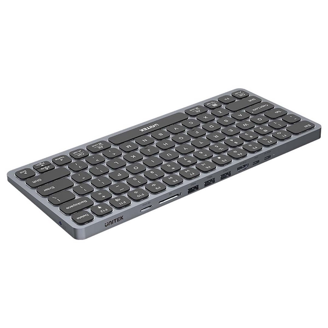 UNITEK D1092A keyboard USB US International Grey - Afbeelding 2