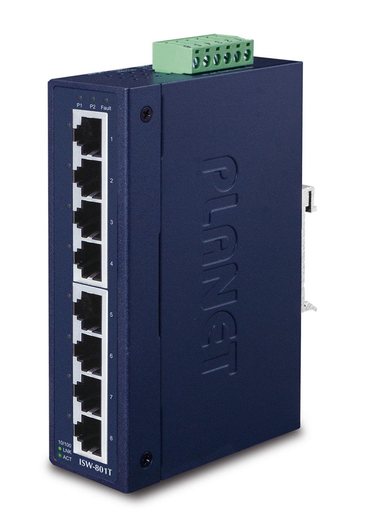PLANET ISW-801T network switch Unmanaged L2 Fast Ethernet (10/100) Blue - Afbeelding 2