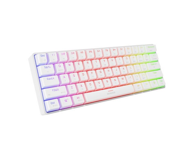 GAMING KEYBOARD GENESIS THOR 660 G2 US WHITE WIRELESS RGB MECHANICAL GATERON BROWN