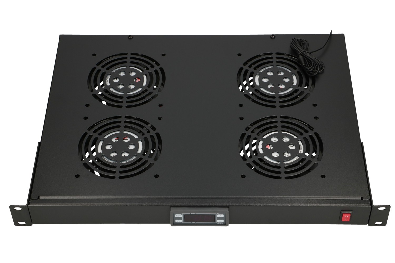 Extralink Fan panel 19", 4 fans, for rack cabinets, with thermostat - Afbeelding 2
