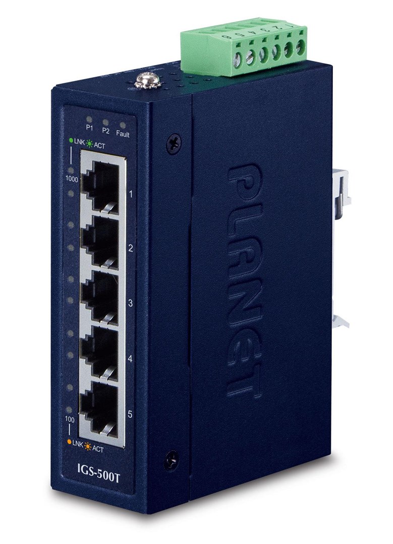 PLANET IGS-500T network switch Unmanaged Gigabit Ethernet (10/100/1000) Blue - Afbeelding 2